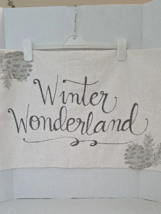 Pottery Barn NWT White Sliver Gray 'Winter Wonderland' Holiday Pillow Cover