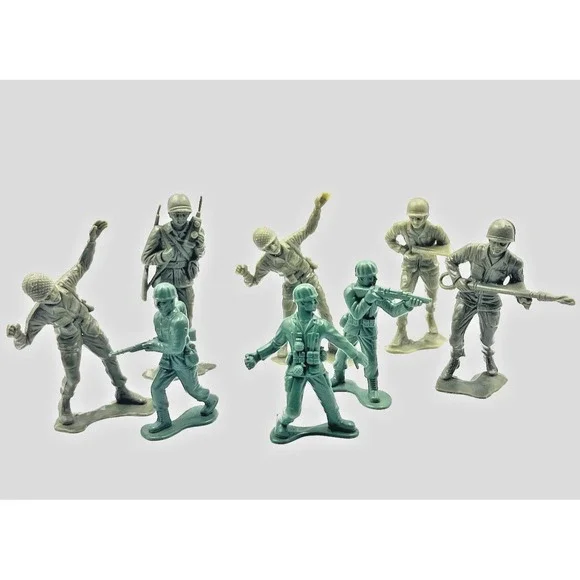 Green Army Men Large Vintage 4-6
