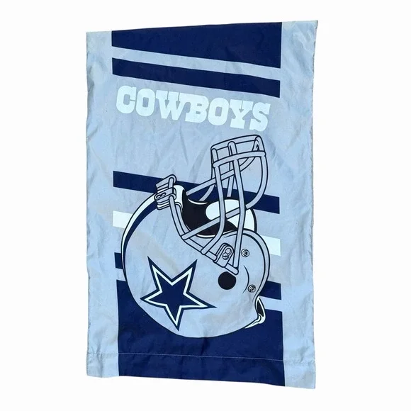 Vintage Dallas Cowboys Pillowcase Blue NFL Football Helmet Standard Size Bedding