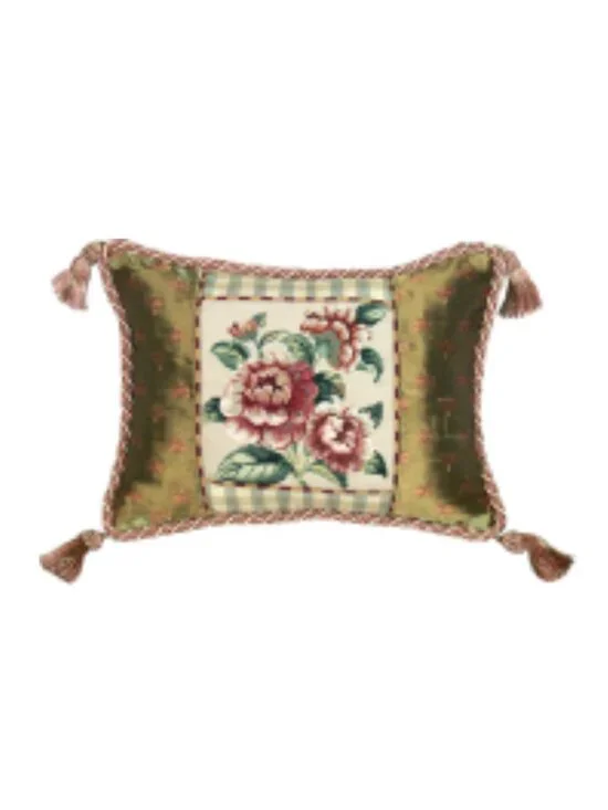Vintage Petit Point Roses Needlepoint Pillow 12X16