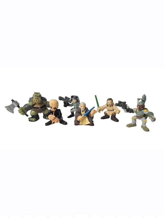 Star Wars Galactic Heroes Action Figure 6pc Obi-Wan Kenobi Boba Fett Mandalorian
