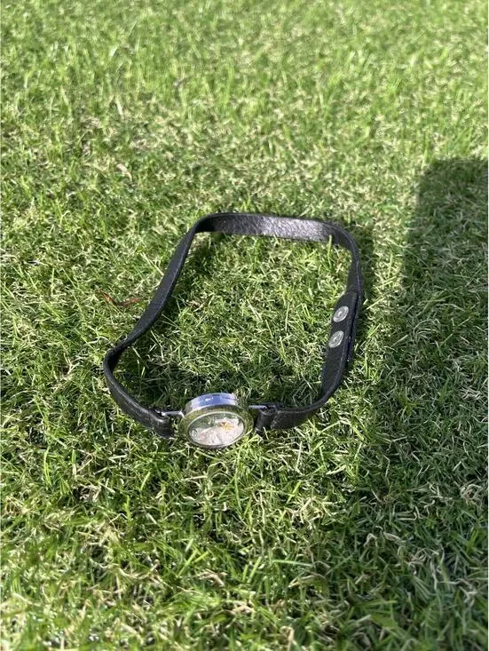Vintage Black faux Leather Strap choker‎ trinket locket compartment Family
