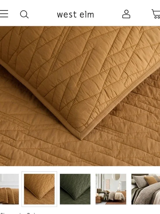 NWOT West Elm King Quilt/no shams in Ochre