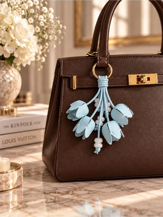 Tulip Bag Charm - Premium Vegan Leather