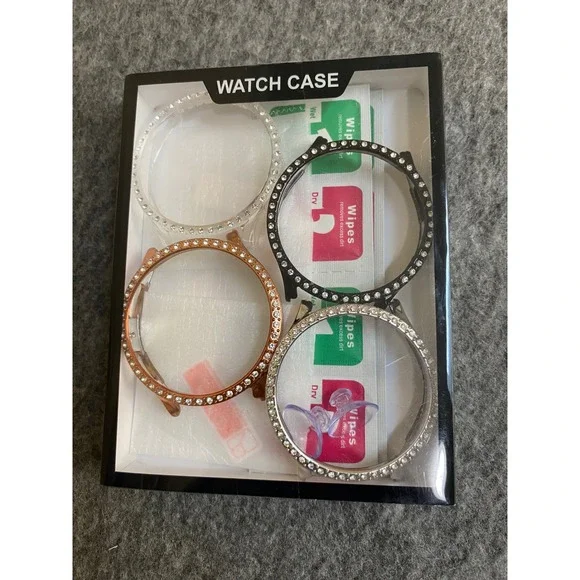 4 Pack Bling Rhinestone Case for Galaxy Watch 5/4 40mm Silver Rose Gold Black‎