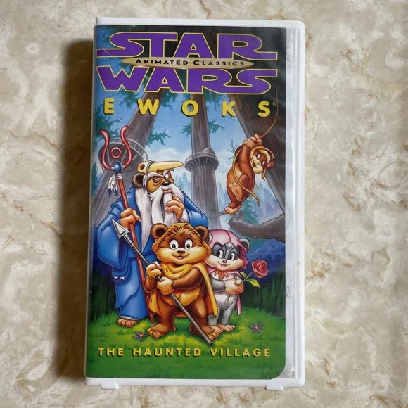 Star Wars Animated Classic EWOKS The Haunted Village 1985 Hard Plastic Clamshell