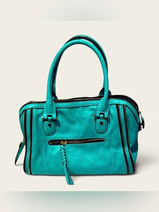 Urban Expressions Green Satchel with Structured Design and Double Handles