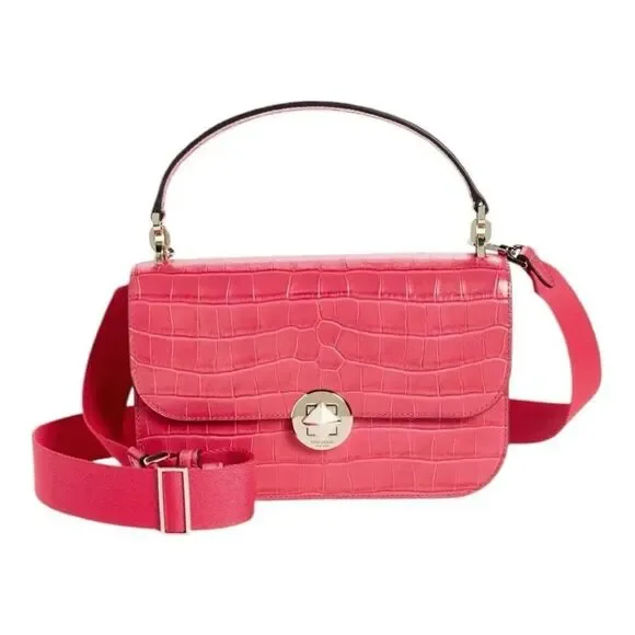 Kate Spade New York croc embossed leather top handle satchel