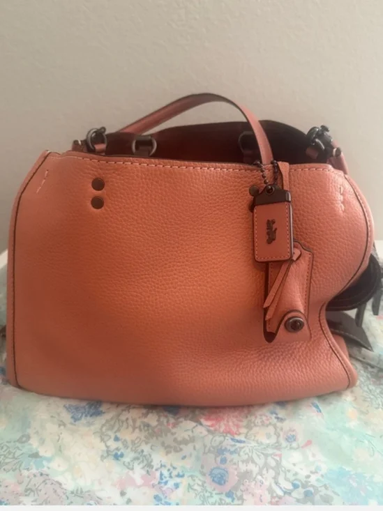 Coach 1941 Rogue 31 Pebbled Leather Satchel in Melon/oxblood