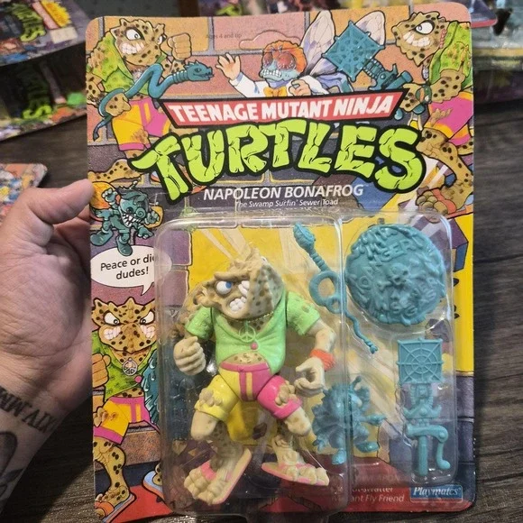 Rare 1990 TMNT Napoleon Bonafrog MOC Sealed Vintage Playmates Action Figure