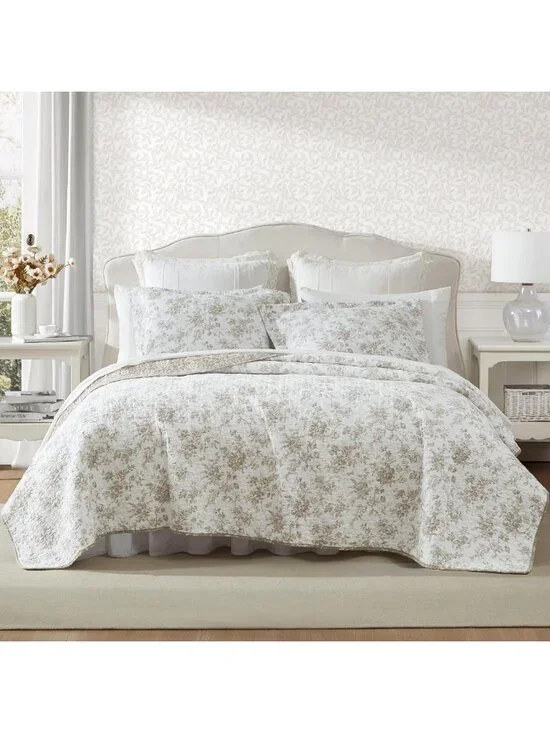 Reversible Twin Quilt Set - 100% Cotton, Soft & Cozy with Matching Sham
