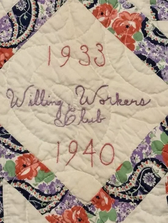 1930s Depression Era Signed Friendship Quilt Willing Workers Club Found In Texas