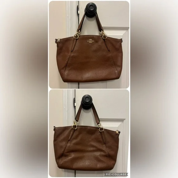 EUC Coach Small Kelsey Satchel (F28993) in Brown Pebbled Leather