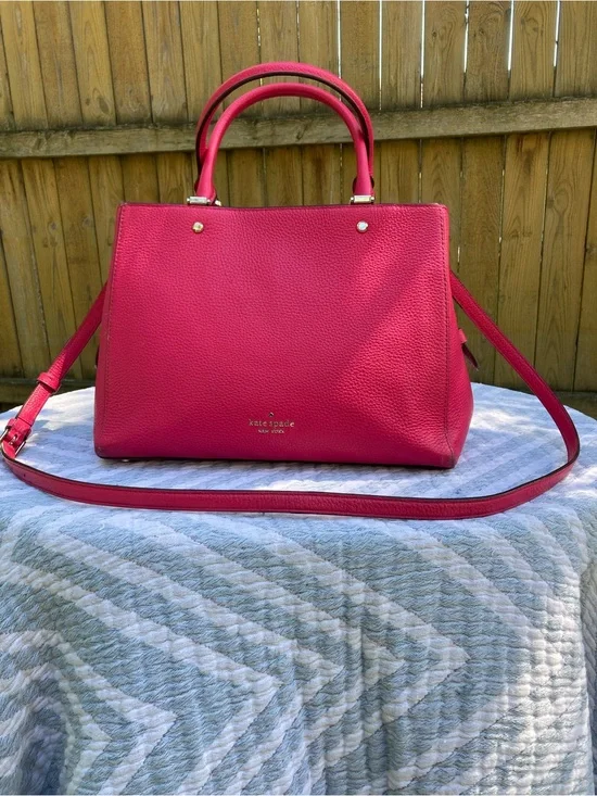 kate spade DarkPink Leather Satchel with Strap