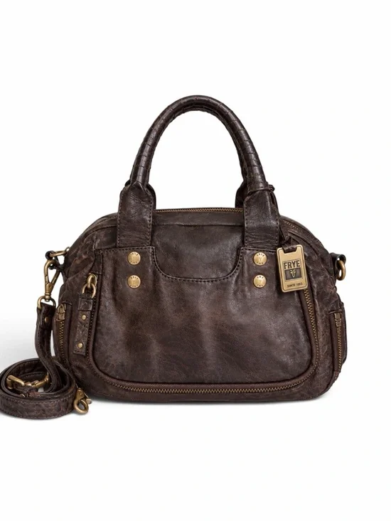 Frye Elaine Brown Leather Satchel Handbag