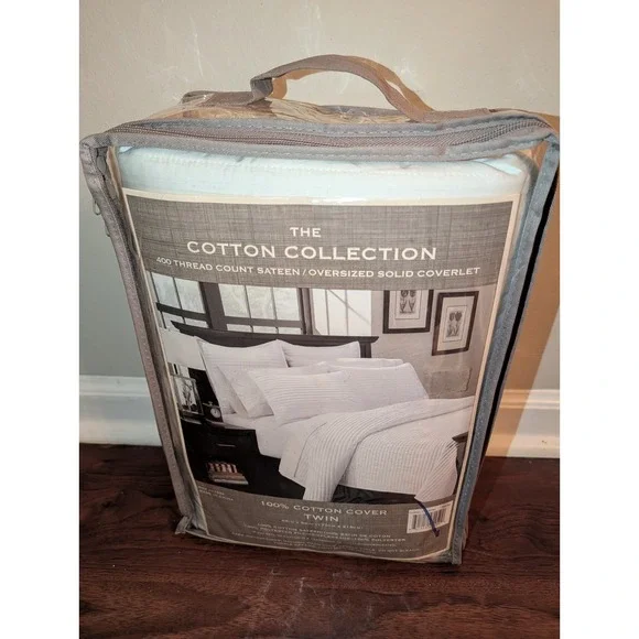 Bed, Bath & Beyond Cotton Company 100% Cotton‎ Twin Oversized Coverlet White