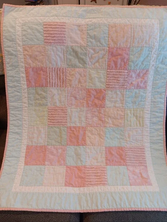 Homemade 44 X 34 Baby Girl Quilt