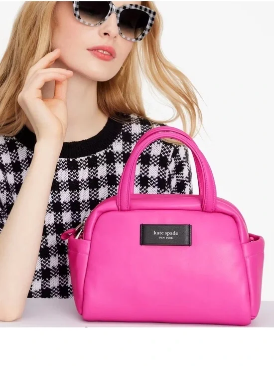 Kate Spade Puffed Satchel Crossbody Vivid Snapdragon