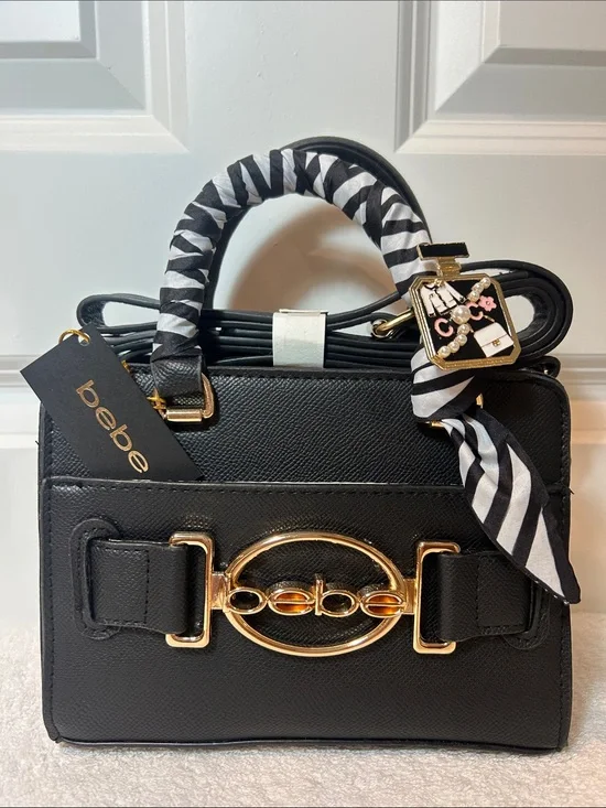 Smart bebe Leilani Satchel Crossbody Option and Scarf with Decorative Pin