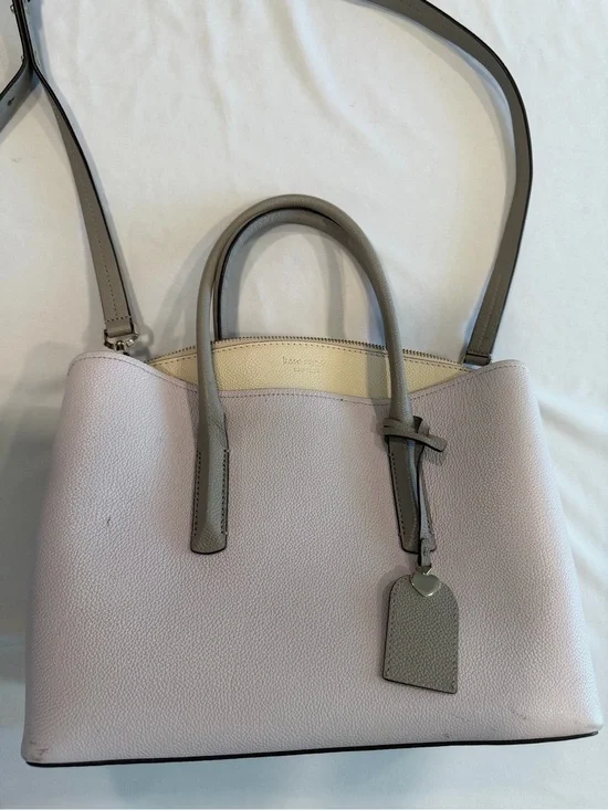 Kate Spade New York Leather Handbag Crossbody Taupe Gray