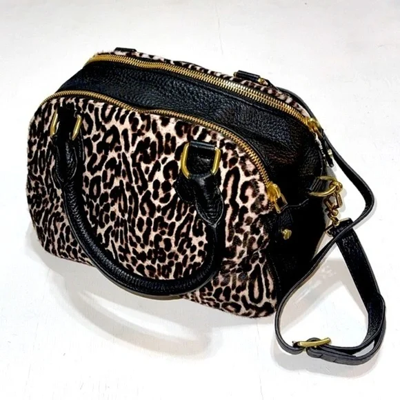 NWOT J. Crew Bienniel Medium Satchel Calf Hair Leopard