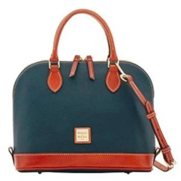Dooney & Bourke Pebble Grain Leather Zip‎ Zip Satchel Green