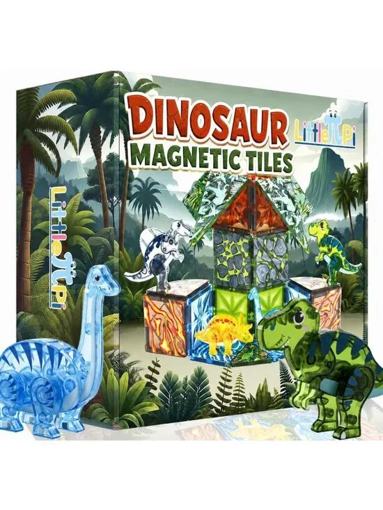 Magnetic Dinosaur Building Blocks for Kids 3+, Fun Educational Toy Set