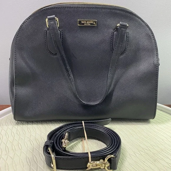KATE SPADE NY Laurel‎ Womens Leather Bag Black Satchel Purse Great Condition
