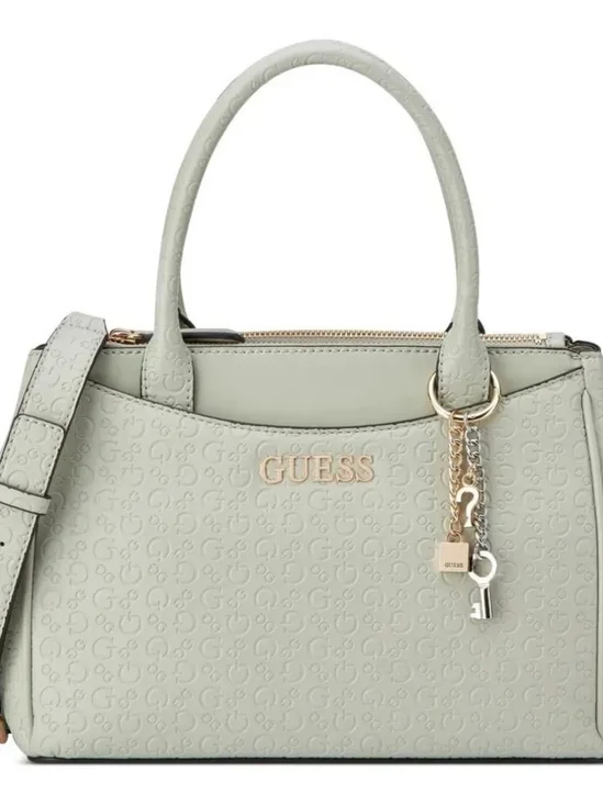 GUESS Mint Green Embossed Logo Satchel Handbag
