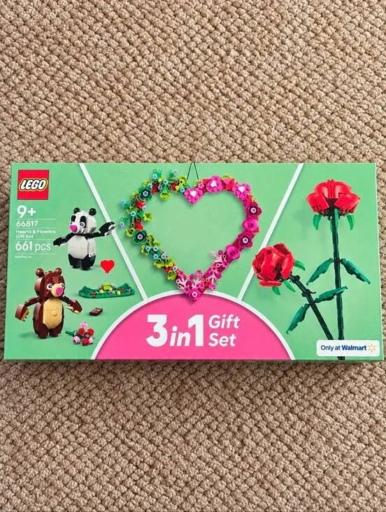 LEGO Hearts & Flowers 3-in-1 Gift Set - Pink & Green