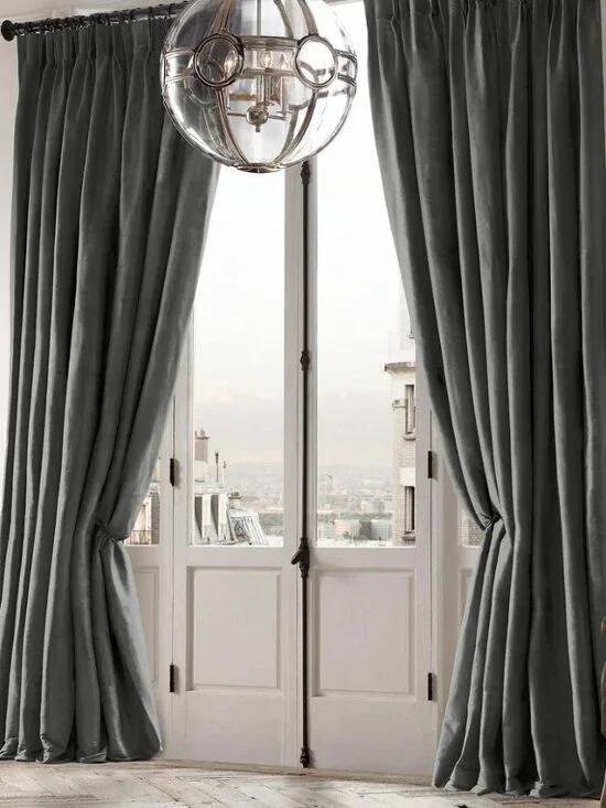 New RH Restoration Hardware Cotton Linen 1 Panel In Noir 50”x 108”