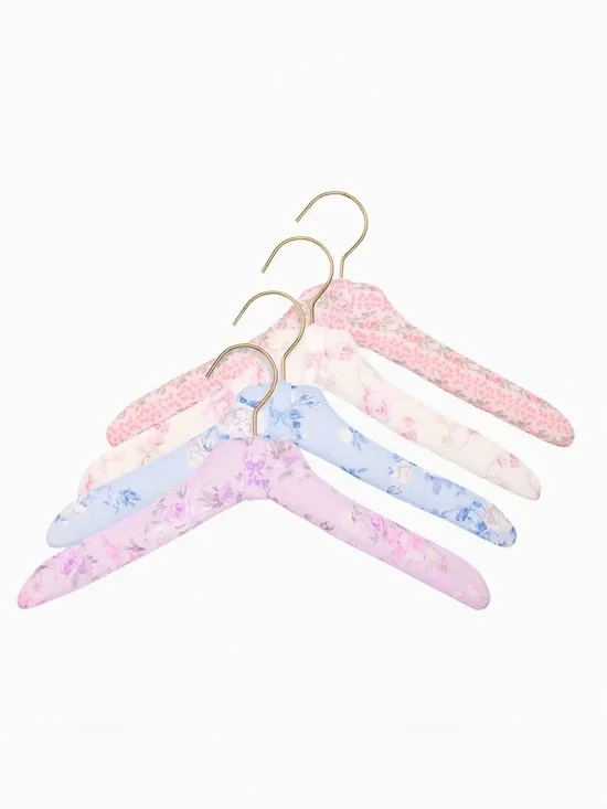 🎀 LoveShackFancy 🎀 Heirloom Print Fabric Hangers - Set Of 4