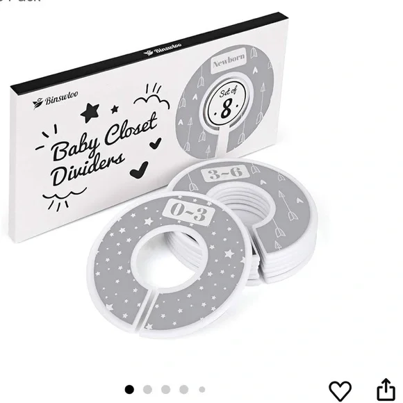 Binswloo Gray Closet Dividers for Baby Clothes