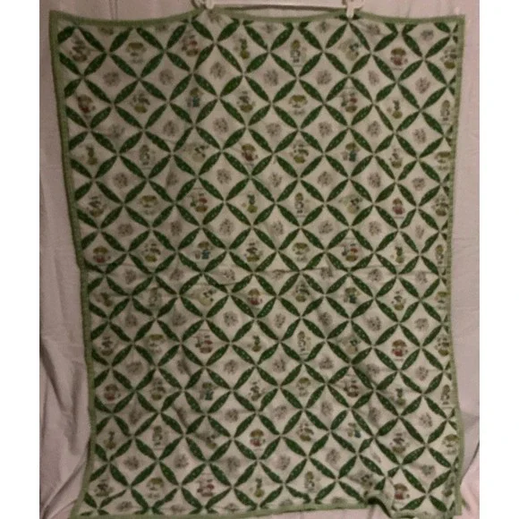 Vintage Handmade Little Lovables‎ Baby Quilt, 40X56