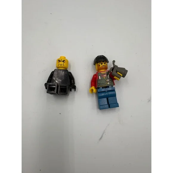 Lego Minifigure Lot‎ Construction Worker with Megaphone and Black Suit Villain