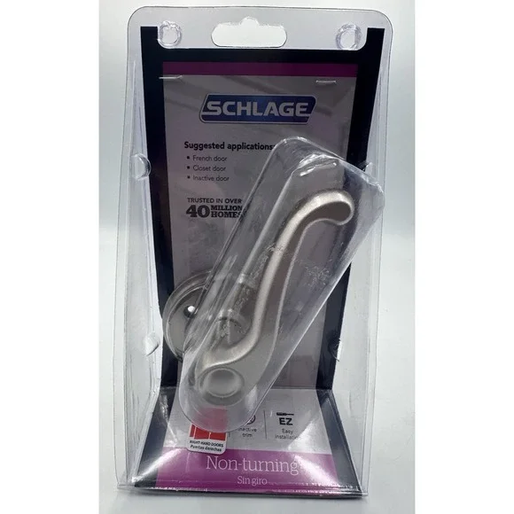 Schlage non turning door handle left handed closet, french inactive‎ door