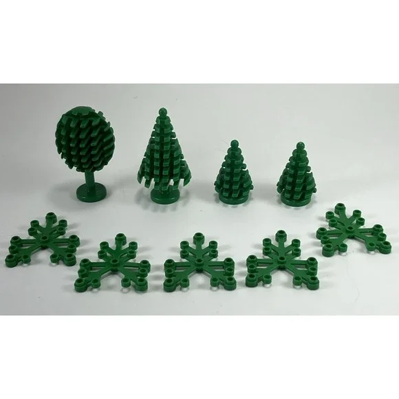 Vintage Lego Green Trees Leaves Pines Town City‎ Round Triangle Replacements