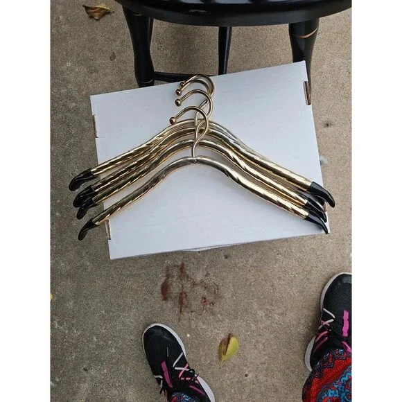 Vintage gold plated heavy hangers set of 4