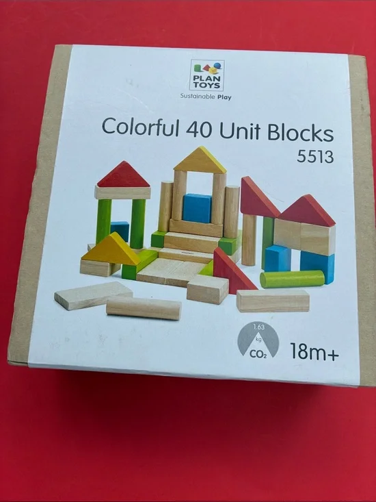 Plan Toys - COLORFUL UNIT BLOCKS (incomplete…32, not 40 blocks)