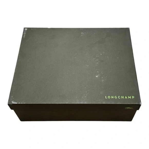 Longchamp Designer Shoe Box | Dark Green Storage Box | 10x12x4.5”