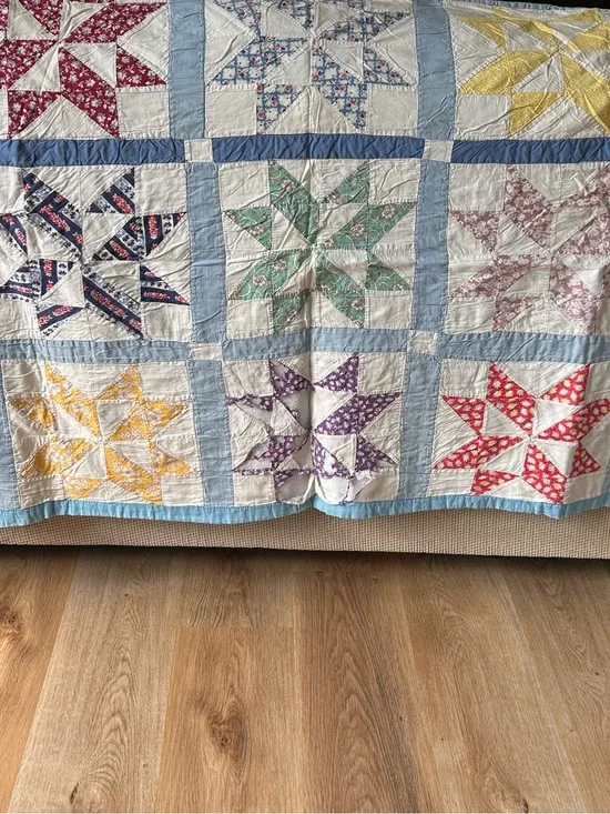Vintage Handmade Star Quilt