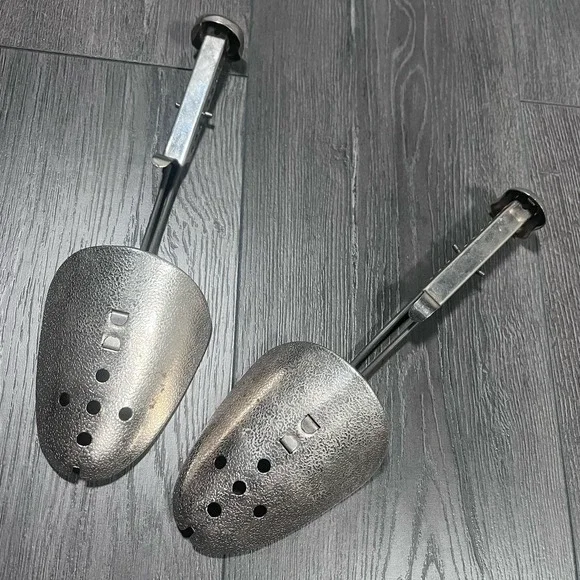 Vintage‎ EKCO Made In USA Pair of Hammered Metal Adjustable Shoe Tree Shaper
