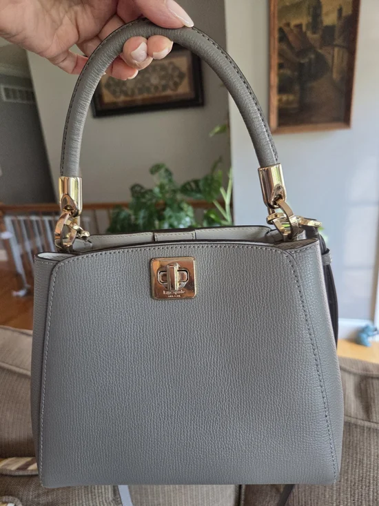 Kate Spade Top-Handle Women's Handbag in Gray with Gold Hardware