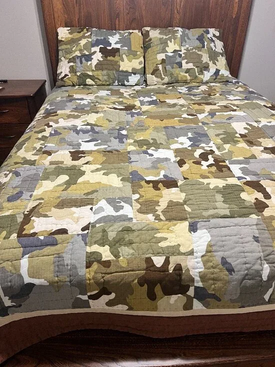 Pottery Barn Teen Camouflage FULL/QUEEN Quilt & 2 matching shams