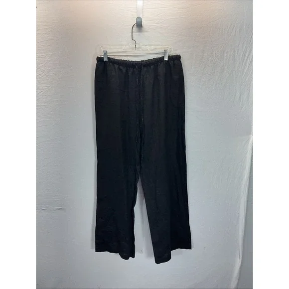 Reformation Black Linen Waist Drawstring Pant Sz M Casual Beach‎ Travel Resort