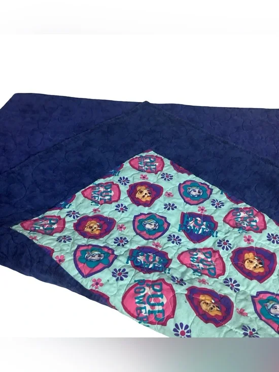 Handmade Children’s Quilt with Paw Patrol Characters 30x40” EUC
