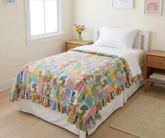 Holly Hobbie Vintage Twin Flat Bedspread Top Sheet 70s Cottagecore Bedding