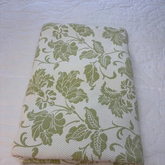 Colchas Domingos Matelesse Coverlet Cotton Sage Ivory Floral 76