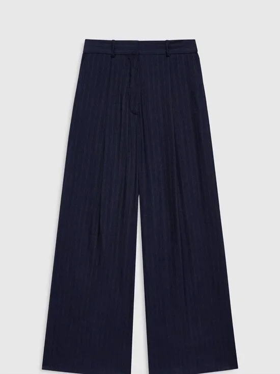 Paola Trouser- Navy Pinstripe- Anine Bing- 38