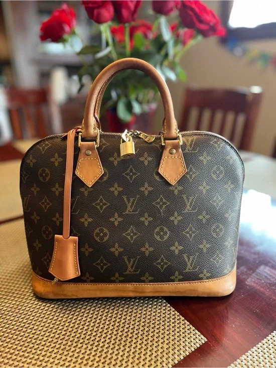 Louis Vuitton Alma PM Monogram Canvas Top Handle Bag Satchel Vintage